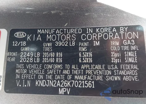 2019 Kia Soul z USA, uszkodzony, nr VIN KNDJN2A26K7021561